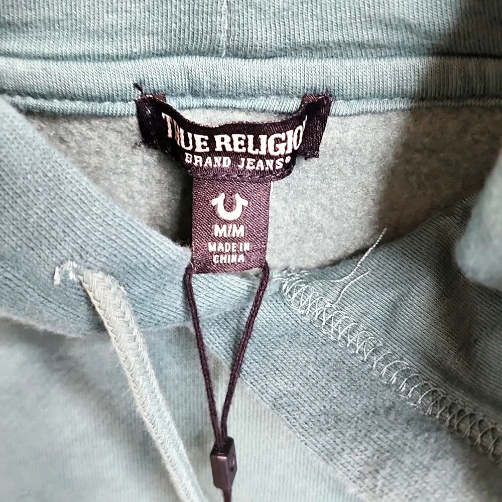 TRUE RELIGION GREEN SWEATSHIRT EITH SILVER LOGO, UNISEX
